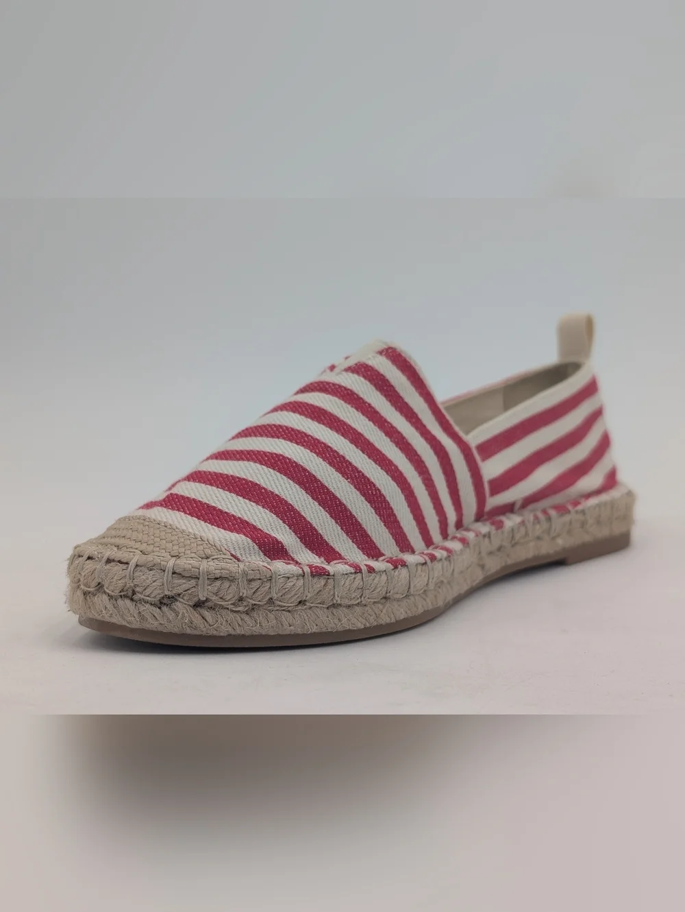Brand-New Xappeal Maisie Sz 6M Red & White Natural Jute Espadtille With Pull-Tab